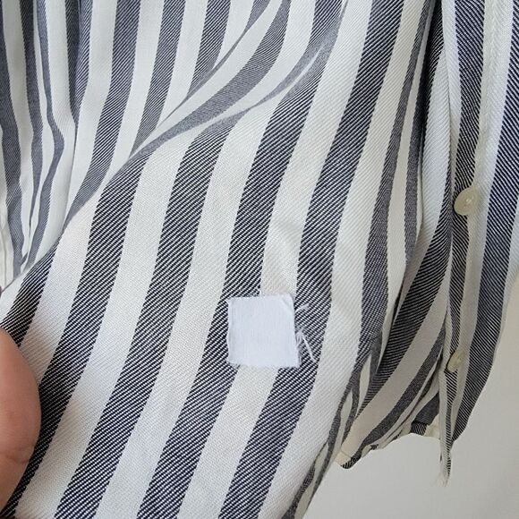 MADEWELL Oversized Dolman Sleeves Striped Button Front Shirt Size XXS - Picture 7 of 10